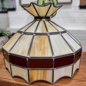 Vintage Stained Glass Swag Light